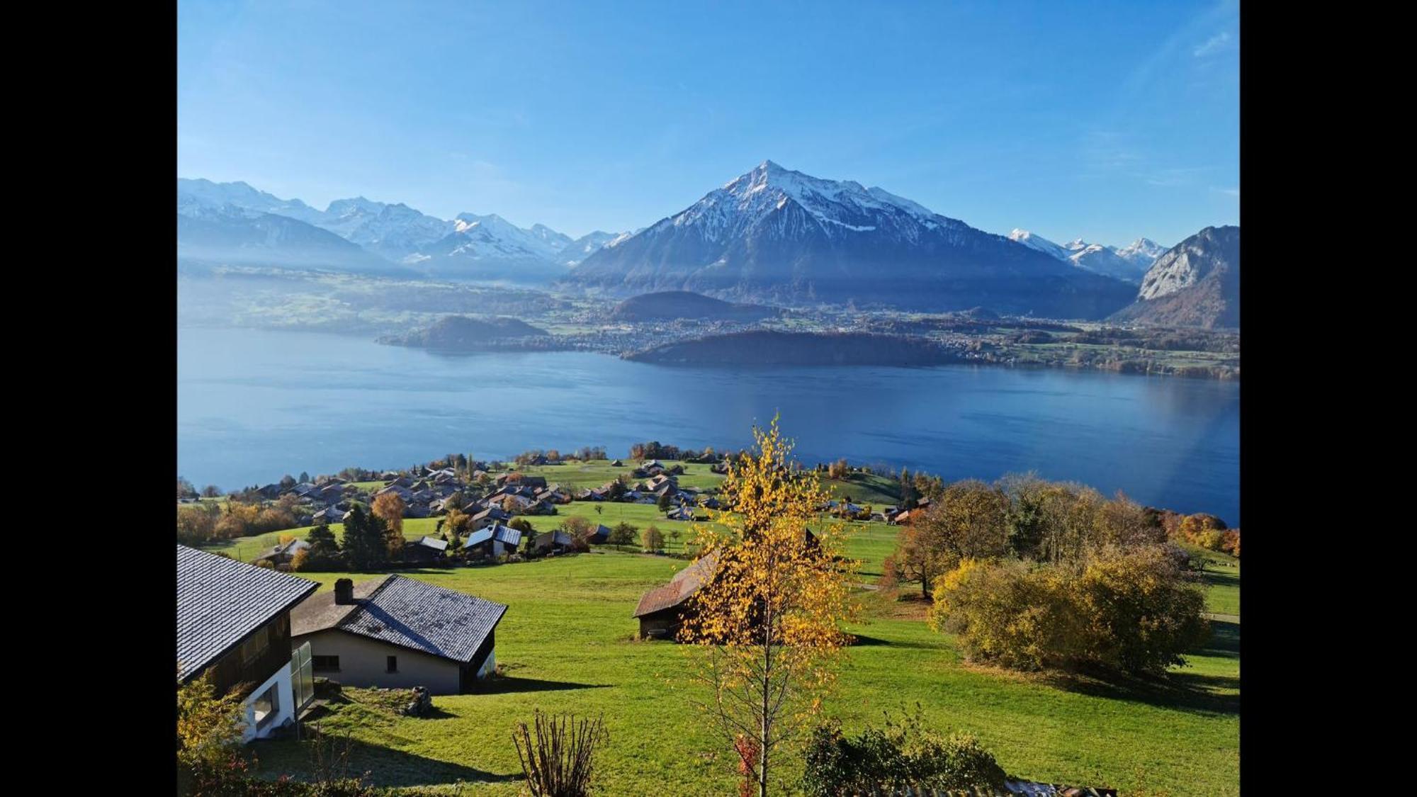 Chalet With View Of The Mountains And The Thun Lake Sigriswil Exterior photo